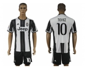 Juventus #10 Tevez Home Soccer Club Jersey