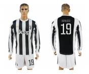 Juventus #19 Bonucci Home Long Sleeves Soccer Club Jersey