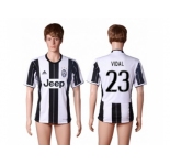 Juventus #23 Vidal Home Soccer Club Jersey 3