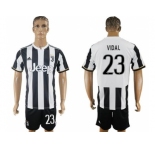 Juventus #23 Vidal Home Soccer Club Jersey