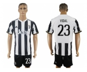 Juventus #23 Vidal Home Soccer Club Jersey