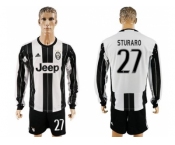 Juventus #27 Sturaro Home Long Sleeves Soccer Club Jersey 1