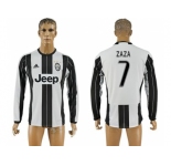 Juventus #7 Zaza Home Long Sleeves Soccer Club Jersey 1