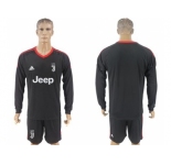 Juventus Blank Black Goalkeeper Long Sleeves Soccer Club Jersey