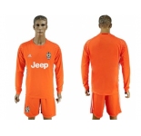 Juventus Blank Orange Goalkeeper Long Sleeves Soccer Club Jersey