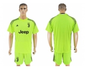 Juventus Blank Shiny Green Goalkeeper Soccer Club Jersey