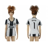 Women's Juventus #1 Buffon Home Soccer Club Jersey1