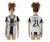 Women's Juventus #21 Dybala Home Soccer Club Jersey1