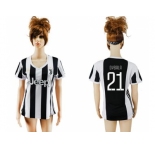 Women's Juventus #21 Dybala Home Soccer Club Jersey