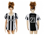 Women's Juventus #21 Dybala Home Soccer Club Jersey