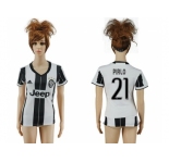 Women's Juventus #21 Pirlo Home Soccer Club Jersey