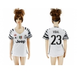 Women's Juventus #23 Vidal Sec Away Soccer Club Jersey