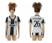 Women's Juventus #26 Lichtsteiner Home Soccer Club Jersey