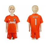 Juventus #1 Buffon Orange Goalkeeper Kid Soccer Club Jersey