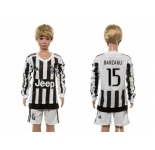 Juventus #15 Barzagli Home Long Sleeves Kid Soccer Club Jersey