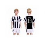 Juventus #19 Bonucci Home Kid Soccer Club Jersey