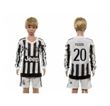 Juventus #20 Padoin Home Long Sleeves Kid Soccer Club Jersey