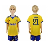 Juventus #21 Dybala Away Kid Soccer Club Jersey