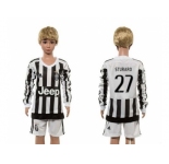Juventus #27 Sturaro Home Long Sleeves Kid Soccer Club Jersey