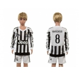 Juventus #8 Marchisio Home Long Sleeves Kid Soccer Club Jersey1