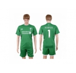 Liverpool #1 Karius Green Goalkeeper Soccer Club Jersey