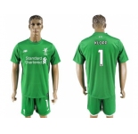 Liverpool #1 Klopp Green Goalkeeper Soccer Club Jersey