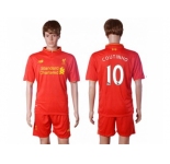Liverpool #10 Coutinho Red Home Soccer Club Jersey1
