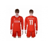 Liverpool #11 M.Salah Home Long Sleeves Soccer Club Jersey