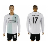 Liverpool #17 Klavan Away Long Sleeves Soccer Club Jersey