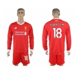 Liverpool #18 Alberto.M Home Long Sleeves Soccer Club Jersey