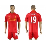 Liverpool #19 Mane Red Home Soccer Club Jersey1
