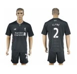Liverpool #2 Clyne Away Soccer Club Jersey3