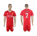 Liverpool #2 Clyne Red Home Soccer Club Jersey