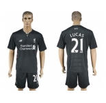 Liverpool #21 Lucas Away Soccer Club Jersey3