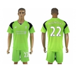 Liverpool #22 Mignolet Green Goalkeeper Soccer Club Jersey1