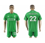 Liverpool #22 Mignolet Green Goalkeeper Soccer Club Jersey2