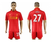 Liverpool #27 Origi Red Home Soccer Club Jersey1