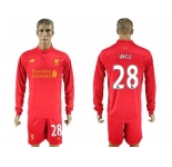 Liverpool #28 INGS Home Long Sleeves Soccer Club Jersey1