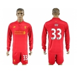 Liverpool #33 IBE Home Long Sleeves Soccer Club Jersey