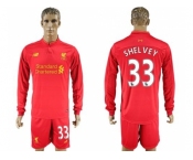 Liverpool #33 Shelvey Home Long Sleeves Soccer Club Jersey