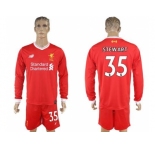 Liverpool #35 Stewart Home Long Sleeves Soccer Club Jersey