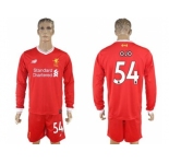 Liverpool #54 OJO Home Long Sleeves Soccer Club Jersey
