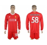Liverpool #58 Woodburn Home Long Sleeves Soccer Club Jersey