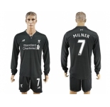 Liverpool #7 Milner Away Long Sleeves Soccer Club Jersey1