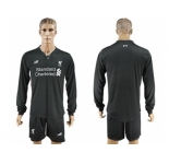 Liverpool Blank Away Long Sleeves Soccer Club Jersey2