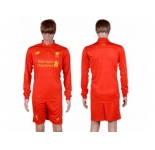 Liverpool Blank Home Long Sleeves Soccer Club Jersey2