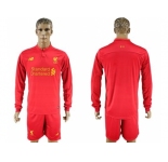 Liverpool Blank Home Long Sleeves Soccer Club Jersey3