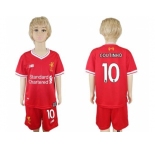 Liverpool #10 Coutinho Red Home Kid Soccer Club Jersey1