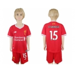 Liverpool #15 Sturridge Red Home Kid Soccer Club Jersey1