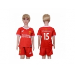 Liverpool #15 Sturridge Red Home Kid Soccer Club Jersey